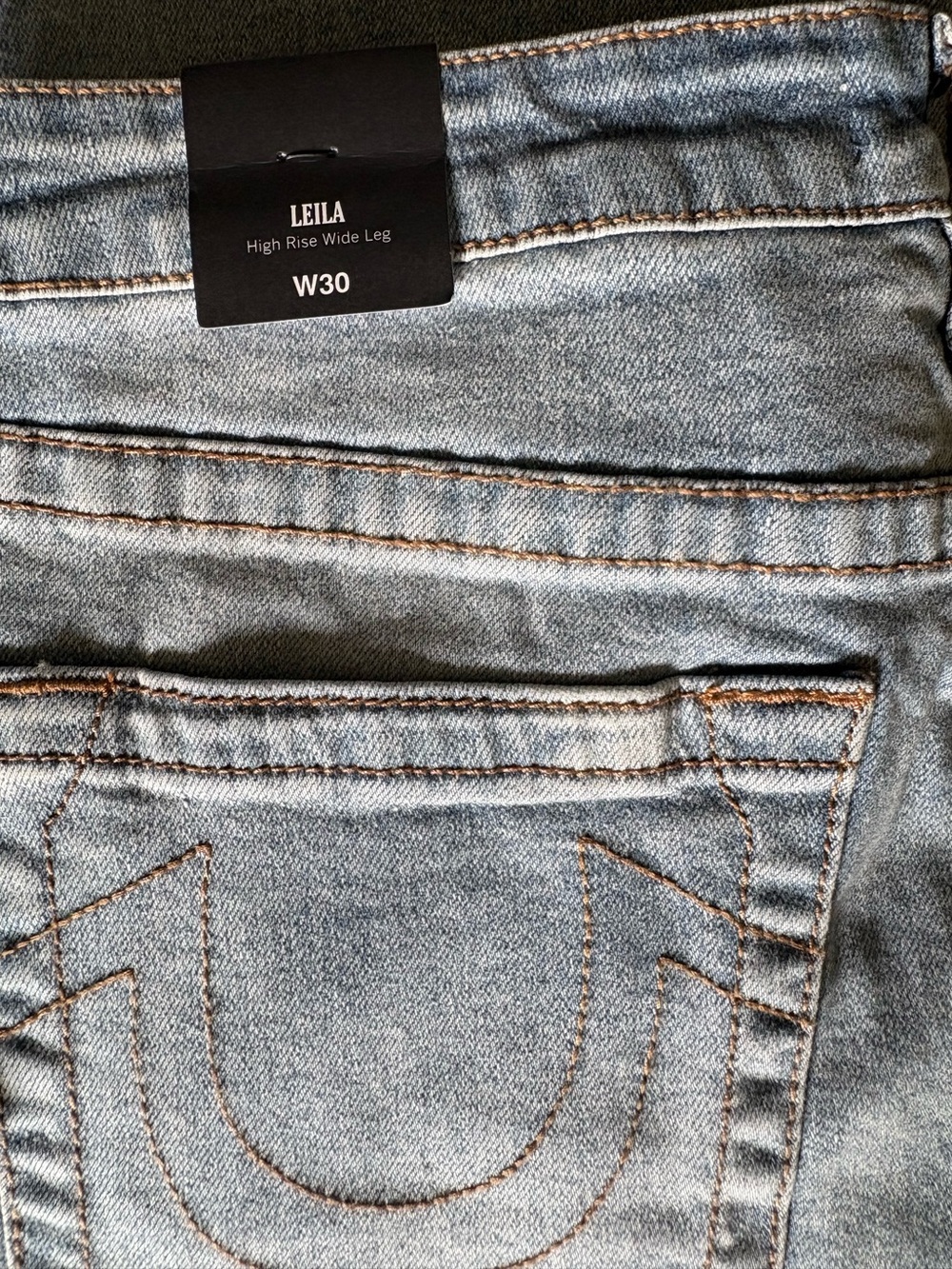 True Religion Leila High Rise Wide Leg Jeans Light Wash Size 30 NWT - Picture 9 of 13
